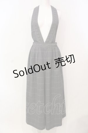 画像: axes femme / サス付きチェックパンツ M グレー O-25-06-14-052-AX-PA-OW-OS