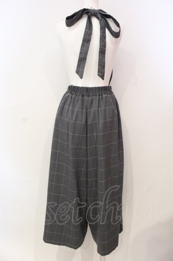 画像2: axes femme / サス付きチェックパンツ M グレー O-25-06-14-052-AX-PA-OW-OS (2)