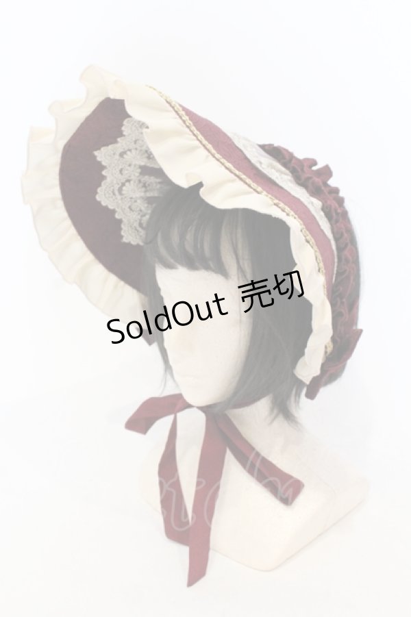 画像1: Henrietta / Victorian Doll ボンネット  ボルドー O-25-06-14-061-LO-AC-IG-OS (1)