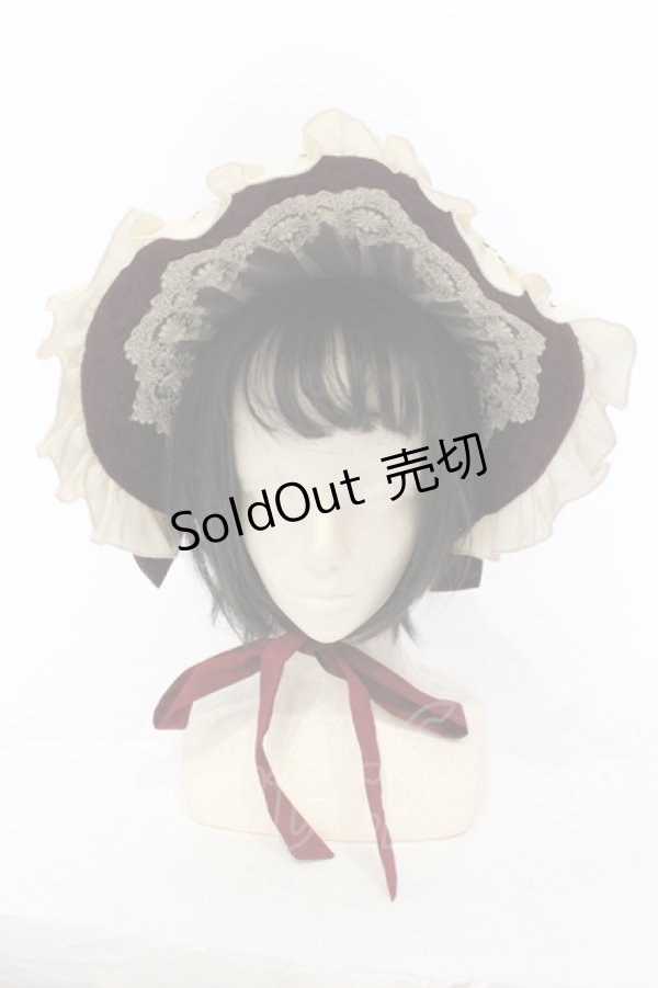 画像2: Henrietta / Victorian Doll ボンネット  ボルドー O-25-06-14-061-LO-AC-IG-OS (2)