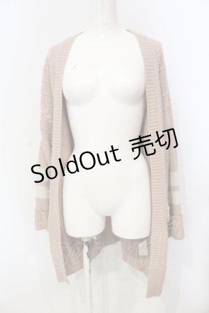 画像: axes femme / ラインニットトッパーカーディガン M ピンク O-25-06-14-006-AX-TO-IG-OS