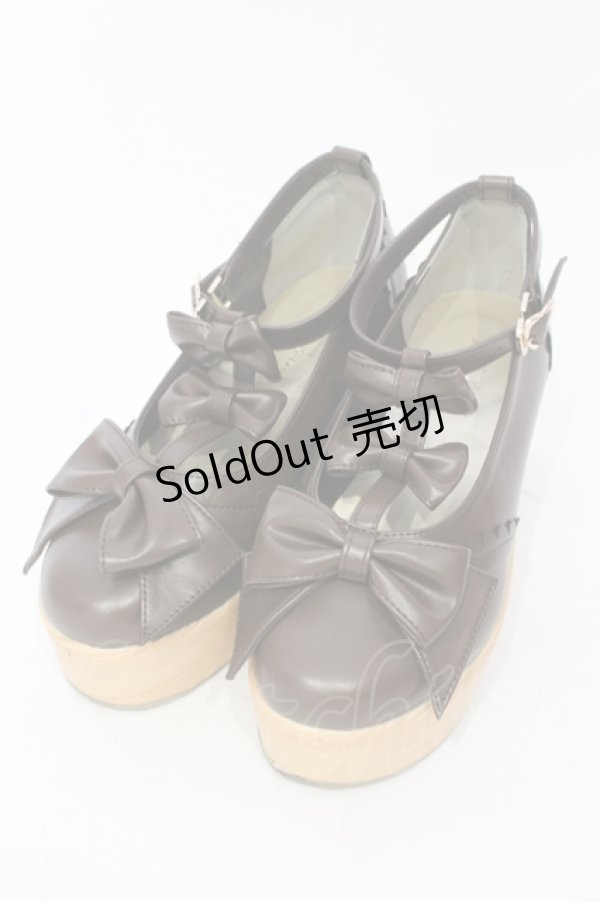 画像1: axes femme kawaii / トリプルリボンシューズ L ブラウン O-25-06-14-065-AX-SH-IG-ZT-K002 (1)
