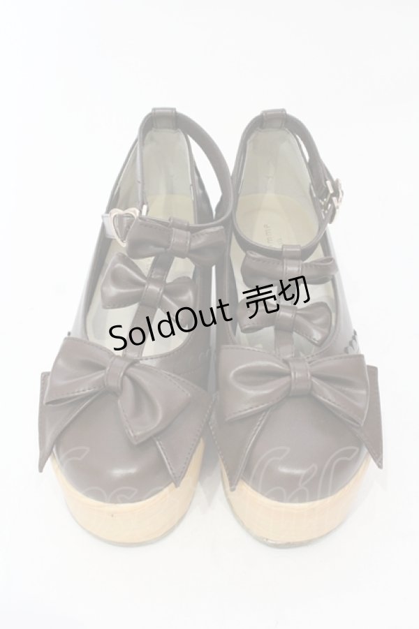 画像2: axes femme kawaii / トリプルリボンシューズ L ブラウン O-25-06-14-065-AX-SH-IG-ZT-K002 (2)