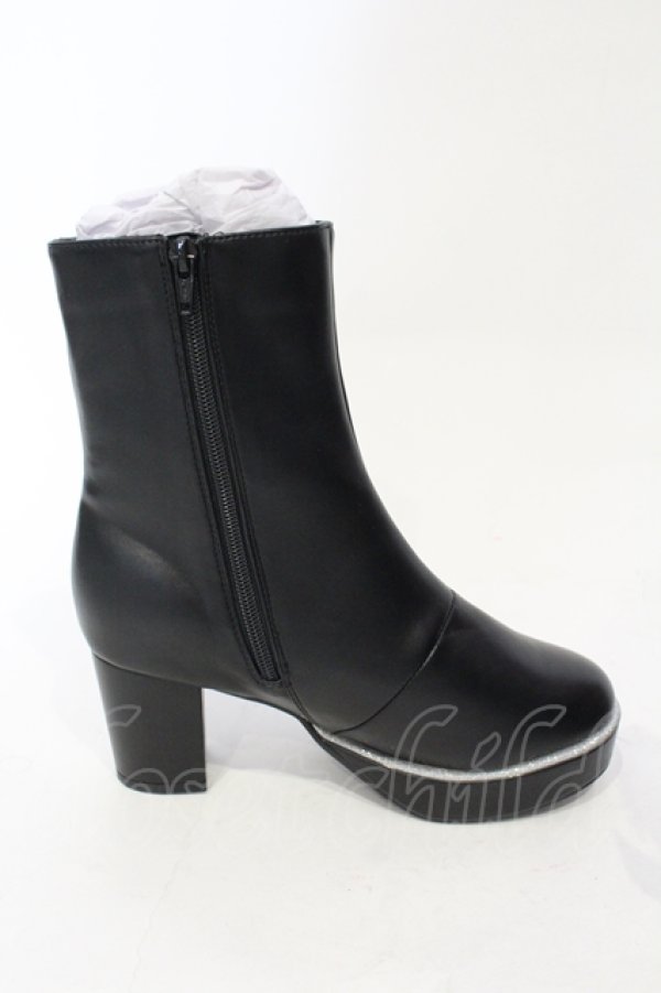 axes femme / ラメチップブーツ L クロ O-25-06-14-066-AX-SH-IG