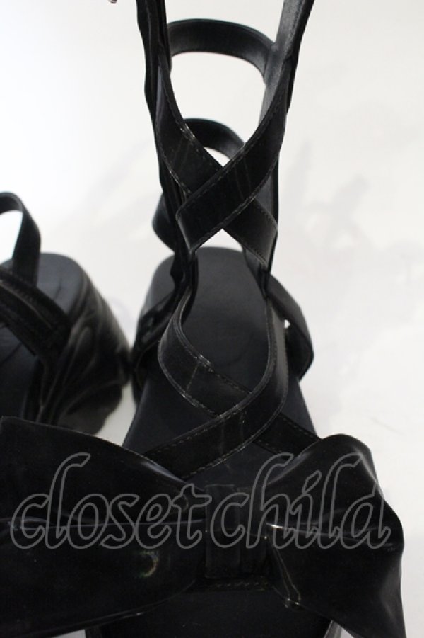 画像3: Fickle Bebe / リボンレースアップサンダル M クロ O-25-06-14-071-0-SH-IG-ZT-K017 (3)