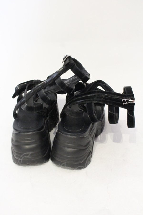 画像5: Fickle Bebe / リボンレースアップサンダル M クロ O-25-06-14-071-0-SH-IG-ZT-K017 (5)