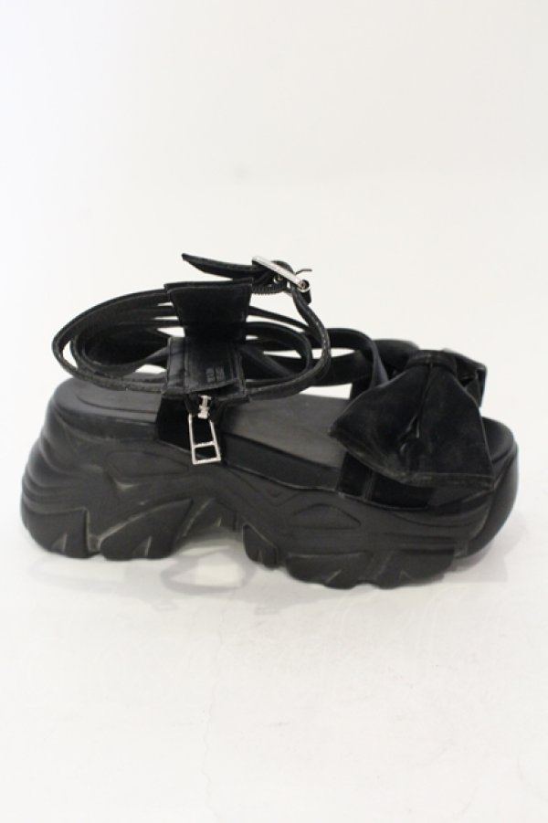 画像6: Fickle Bebe / リボンレースアップサンダル M クロ O-25-06-14-071-0-SH-IG-ZT-K017 (6)