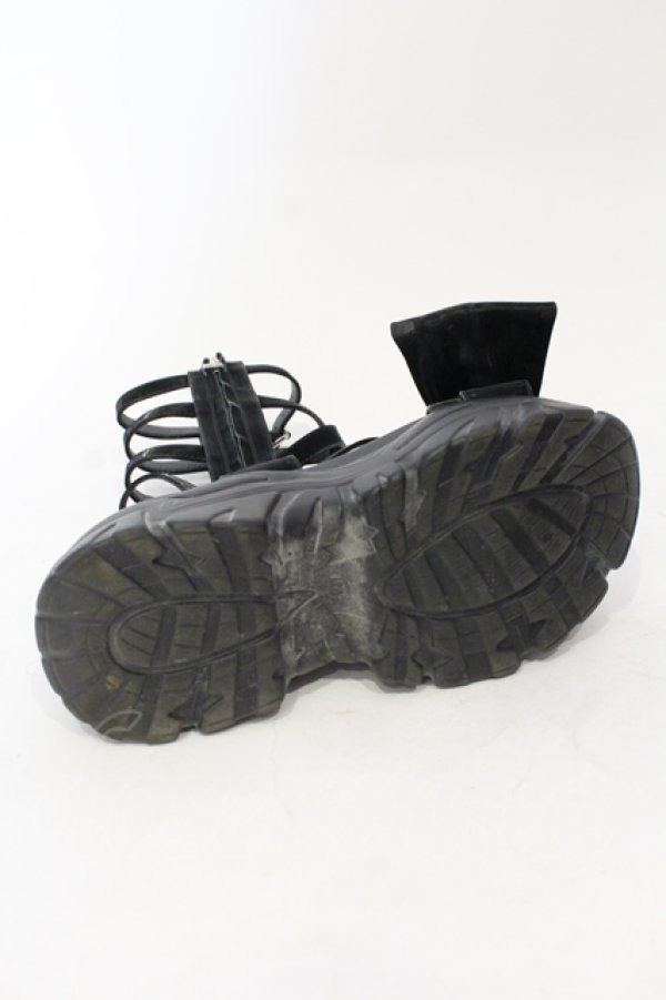 画像7: Fickle Bebe / リボンレースアップサンダル M クロ O-25-06-14-071-0-SH-IG-ZT-K017 (7)