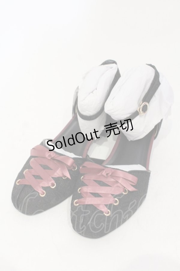 画像1: axes femme / ジャガードセパレートパンプス L クロ０ O-25-06-14-072-AX-SH-IG-ZTK017 (1)