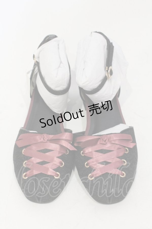 画像2: axes femme / ジャガードセパレートパンプス L クロ０ O-25-06-14-072-AX-SH-IG-ZTK017 (2)