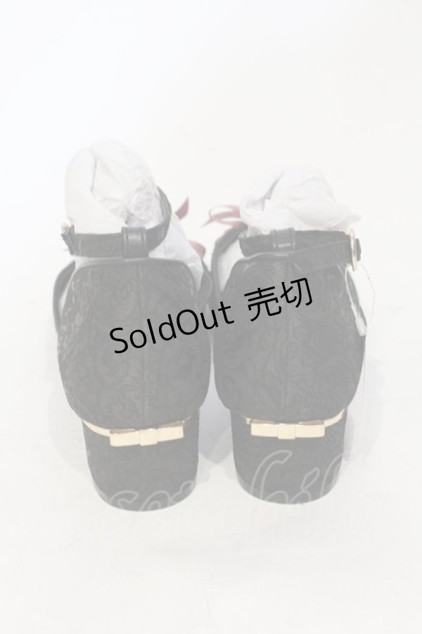 画像4: axes femme / ジャガードセパレートパンプス L クロ０ O-25-06-14-072-AX-SH-IG-ZTK017 (4)