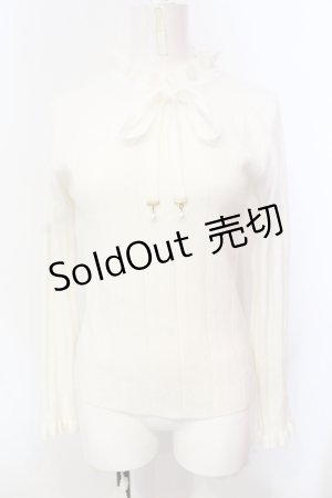 画像: axes femme POETIQUE / リボンデザインニットプルオーバー M アイボリー O-25-06-14-009-AX-TO-IG-OS