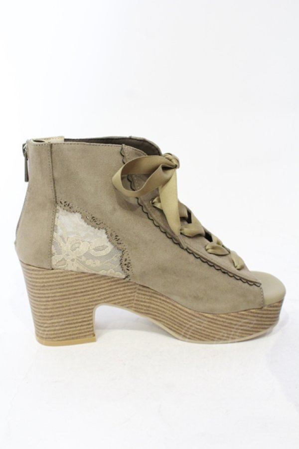 画像5: axes femme / レースアップブーサン L カーキグリーン O-25-06-14-075-AX-SH-IG-ZT-K003 (5)