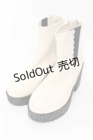 画像: axes femme / バックジップサイドゴアブーツ M アイボリー O-25-06-14-077-AX-SH-IG-ZT-K003