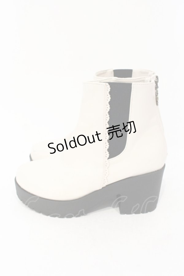 画像3: axes femme / バックジップサイドゴアブーツ M アイボリー O-25-06-14-077-AX-SH-IG-ZT-K003 (3)