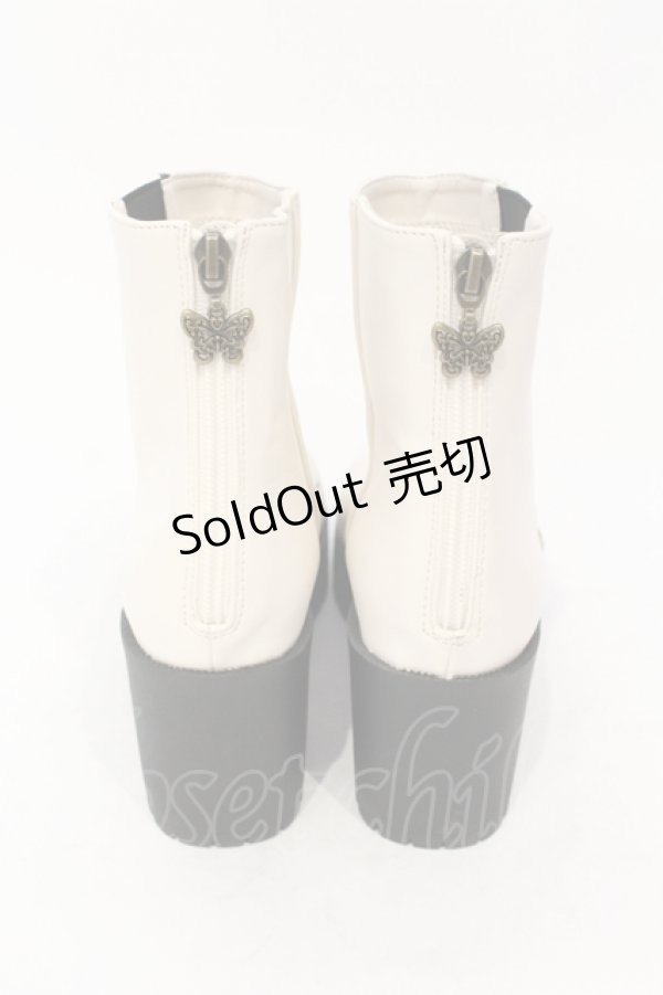 画像4: axes femme / バックジップサイドゴアブーツ M アイボリー O-25-06-14-077-AX-SH-IG-ZT-K003 (4)