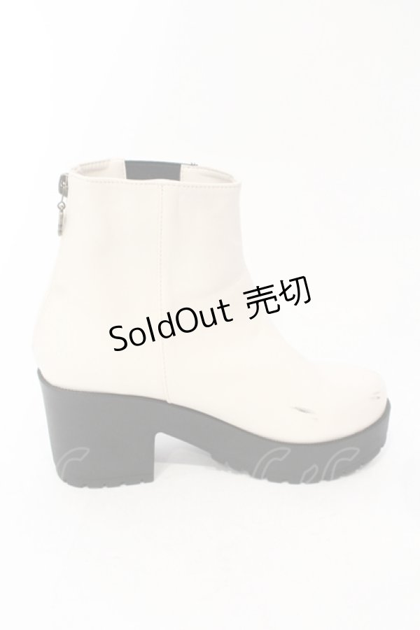 画像5: axes femme / バックジップサイドゴアブーツ M アイボリー O-25-06-14-077-AX-SH-IG-ZT-K003 (5)