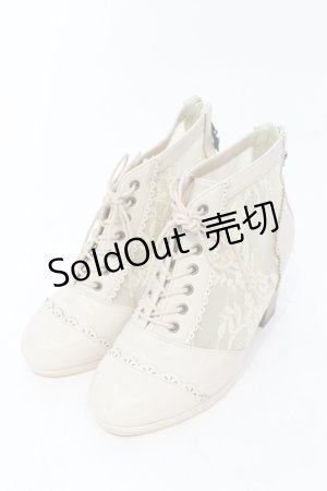 画像: axes femme / チュールレースアップブーツ L アイボリー O-25-06-14-078-AX-SH-IG-ZT-K017