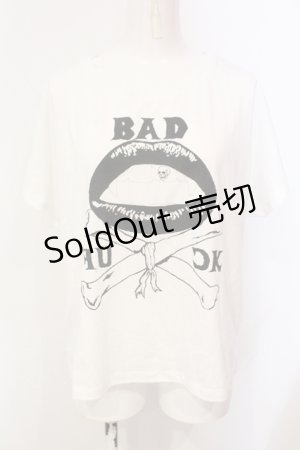 画像: GLAD NEWS / リッププリントショートTシャツ F ホワイト O-25-06-14-022-GL-TS-YM-OS