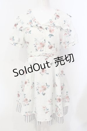 画像: axes femme POETIQUE / フラワーバッスルワンピース  オフシロ O-25-06-14-031-AX-OP-IG-OS