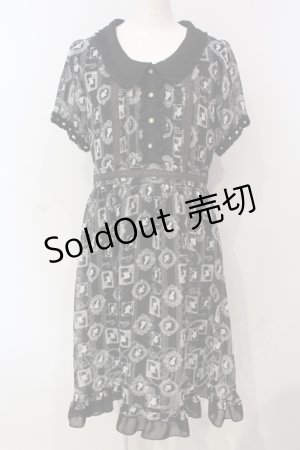画像: axes femme / シルエット柄ワンピース M クロ O-25-06-14-033-AX-OP-YM-OS