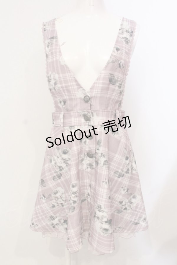 画像1: axes femme / バラチェックジャンドレ M ラベンダー O-25-06-14-037-AX-SK-YM-ZT148 (1)