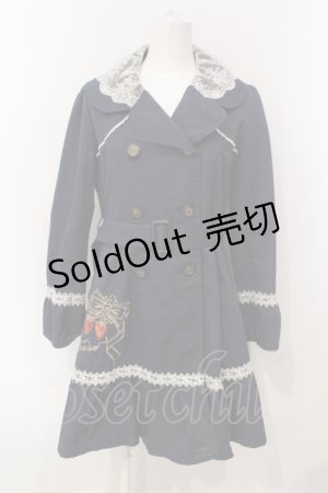 画像: axes femme POETIQUE / リボンいちご刺繍コート M コン O-25-06-14-040-AX-CO-YM-OS