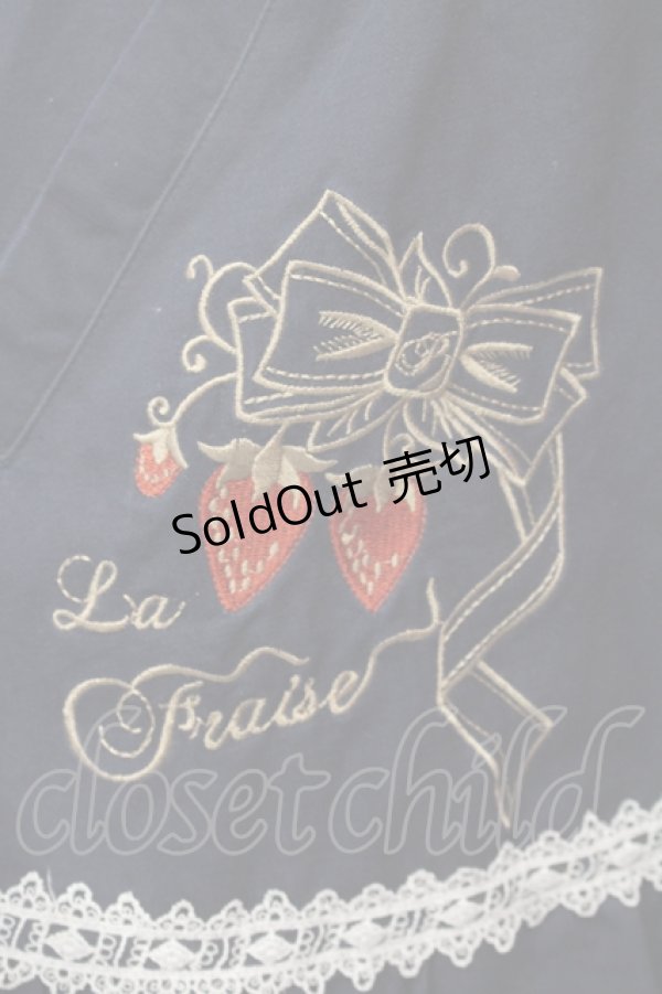 画像2: axes femme POETIQUE / リボンいちご刺繍コート M コン O-25-06-14-040-AX-CO-YM-OS (2)
