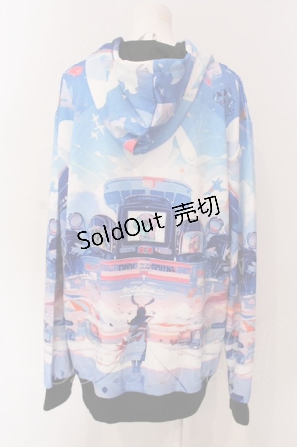 画像2: NieR Clothing / 転写ZIPパーカー  ブルー×マルチ O-25-06-16-042-PU-TO-IG-ZT008 (2)