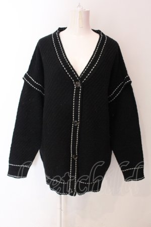 画像: NieR Clothing / 袖切り離し可能2WAYニットカーディガン  ブラック O-25-06-16-044-PU-TO-IG-OS