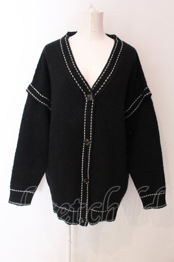 画像1: NieR Clothing / 袖切り離し可能2WAYニットカーディガン  ブラック O-25-06-16-044-PU-TO-IG-ZT106 (1)