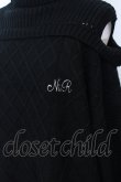 画像2: NieR Clothing / 短丈OFF-SHOULDER KNIT ニット  ブラック O-25-06-16-005-PU-TO-IG-ZT115 (2)
