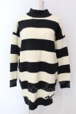画像1: NieR Clothing / ORIGINAL HIGH-NECK SWEATER ニット  オフホワイト×ブラック O-25-06-16-046-PU-TO-IG-OS (1)