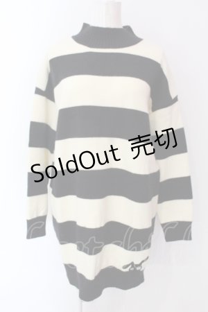 画像: NieR Clothing / ORIGINAL HIGH-NECK SWEATER ニット  オフホワイト×ブラック O-25-06-16-046-PU-TO-IG-ZT024
