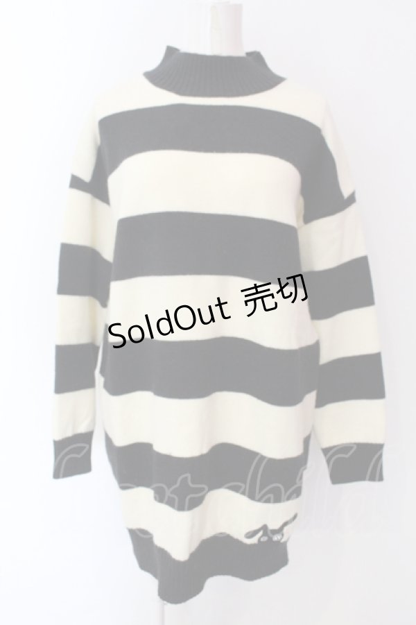 画像1: NieR Clothing / ORIGINAL HIGH-NECK SWEATER ニット  オフホワイト×ブラック O-25-06-16-046-PU-TO-IG-ZT024 (1)