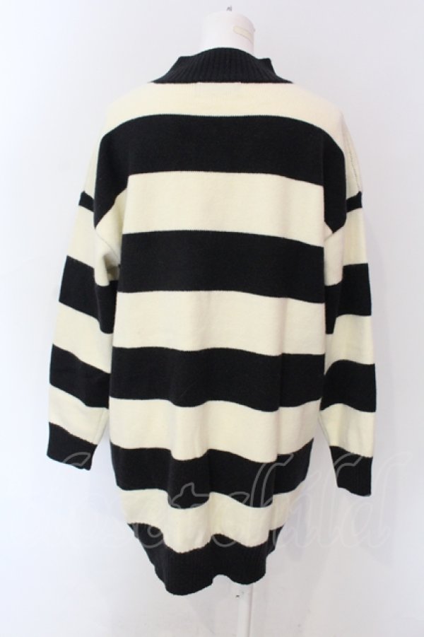 画像3: NieR Clothing / ORIGINAL HIGH-NECK SWEATER ニット  オフホワイト×ブラック O-25-06-16-046-PU-TO-IG-OS (3)
