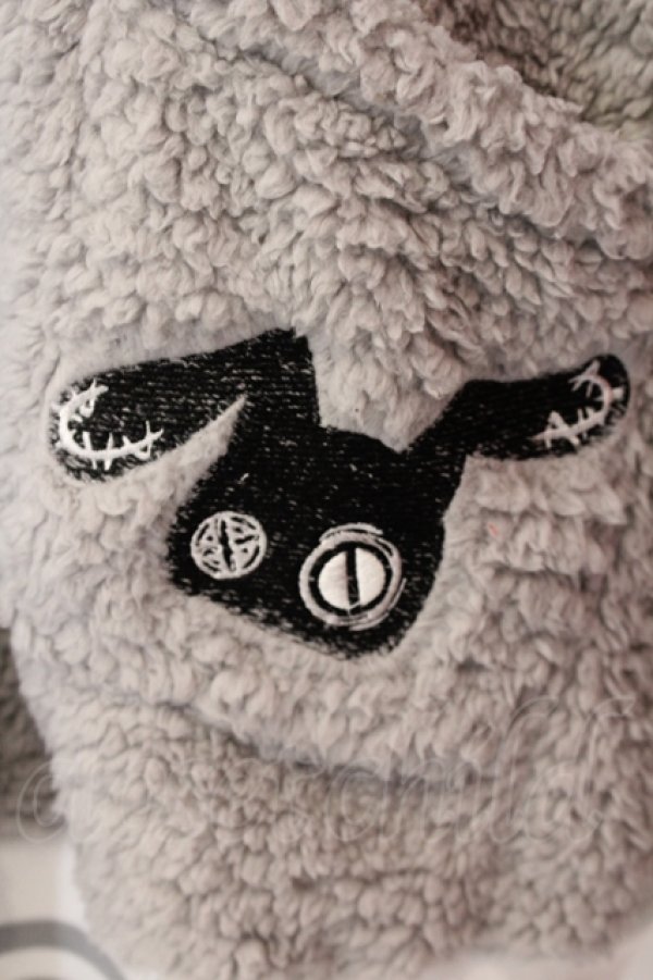 画像2: NieR Clothing / 刺繍入りボアパーカー  グレー O-25-06-16-047-PU-TO-IG-OS (2)