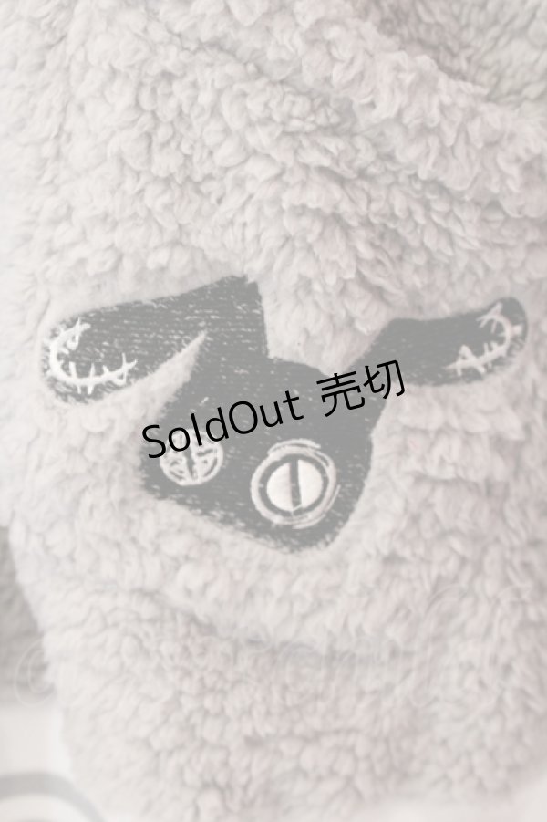画像2: NieR Clothing / 刺繍入りボアパーカー  グレー O-25-06-16-047-PU-TO-IG-ZT024 (2)
