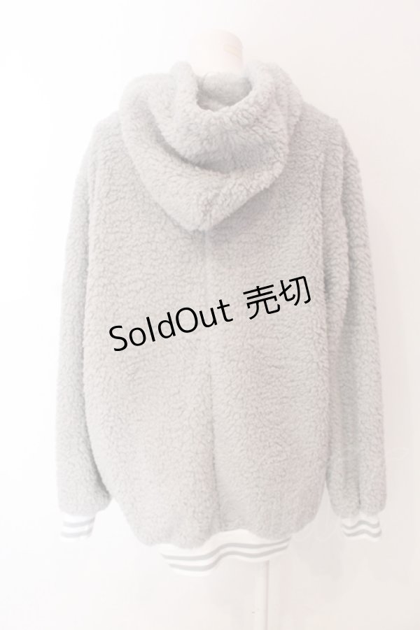 画像3: NieR Clothing / 刺繍入りボアパーカー  グレー O-25-06-16-047-PU-TO-IG-ZT024 (3)