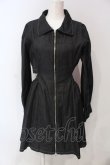 画像1: NieR Clothing / バックシャンDENIMワンピース  ブラック O-25-06-16-006-PU-OP-IG-OS (1)
