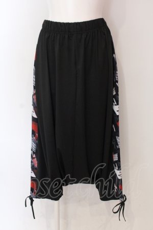 画像: NieR Clothing / 超軽量夏仕様SARROUEL PANTS【和傘(赤)】 サルエルパンツ  ブラック×レッド O-25-06-16-053-PU-PA-IG-OS