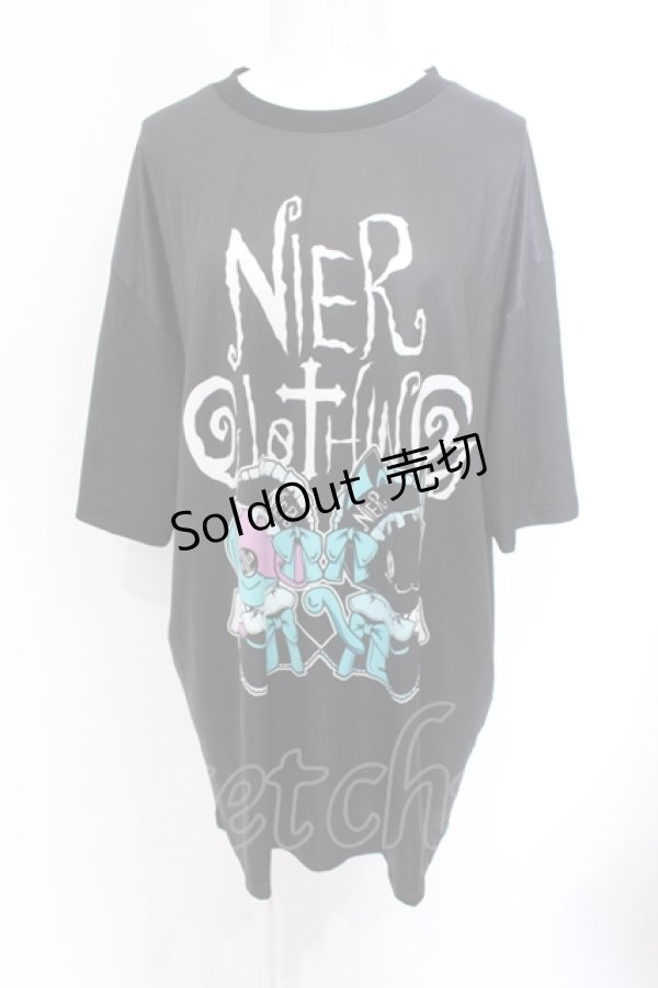 画像1: NieR Clothing / メイドONEくん×シエルBIG CUTSEW F ブラック O-25-06-16-012-PU-TO-IG-ZT111 (1)