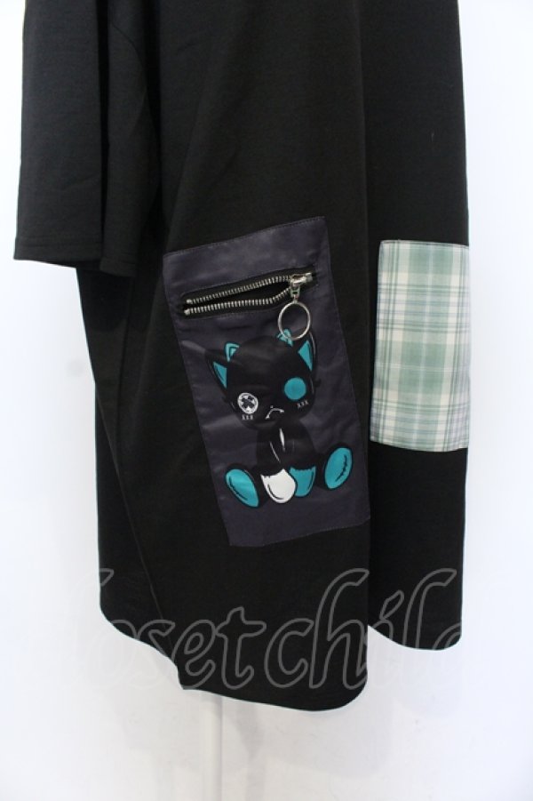 画像2: NieR Clothing / ポケット付きパッチワークプルオーバー【シエル】  ブラック O-25-06-16-018-PU-TO-IG-OS (2)