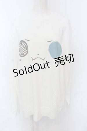 画像: NieR CLOTHING / シエルFACEトレーナー【2色展開】 XL ホワイト O-25-06-16-023-PU-TO-IG-ZT284