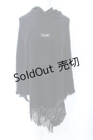 画像: NieR Clothing / 高品質ふわふわニットポンチョ  ブラック O-25-06-16-024-PU-TO-IG-ZT112