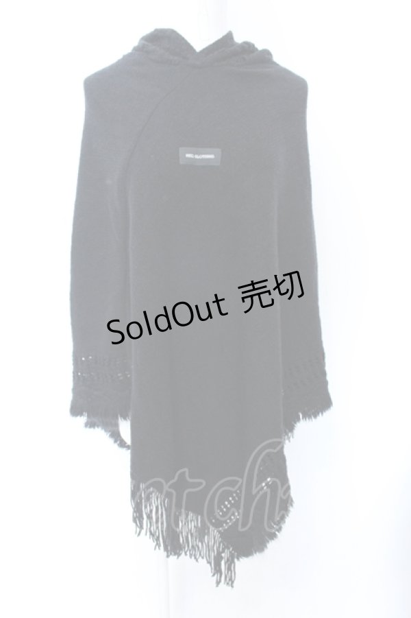 画像1: NieR Clothing / 高品質ふわふわニットポンチョ  ブラック O-25-06-16-024-PU-TO-IG-ZT112 (1)