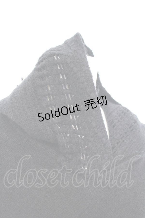 画像2: NieR Clothing / 高品質ふわふわニットポンチョ  ブラック O-25-06-16-024-PU-TO-IG-ZT112 (2)