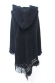画像4: NieR Clothing / 高品質ふわふわニットポンチョ  ブラック O-25-06-16-024-PU-TO-IG-OS (4)