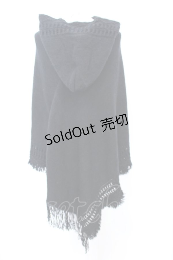 画像4: NieR Clothing / 高品質ふわふわニットポンチョ  ブラック O-25-06-16-024-PU-TO-IG-ZT112 (4)