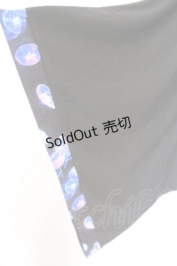 画像2: NieR Clothing / 冬用×内側さらふわ着物風袖ブロッキングシャツ【海月】  ブラック O-25-06-16-025-PU-TO-IG-ZT284 (2)